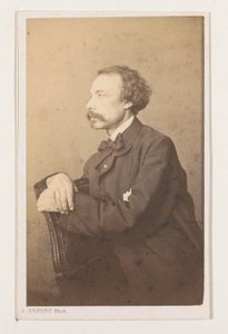Portret van de schilder ウジェーヌ・フランソワ・ド・ブロック、半身像 アントワープ学校。 肖像画の伝記の名刺。 コレクション・デュポン（シリーズタイトル） 作： Joseph Dupont