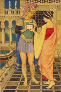 ローマの剣闘士と彼の女性 作： Joseph Edward Southall