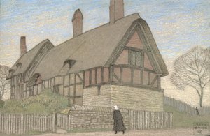 アン・ハサウェイのコテージ、1918（紙にパステル） 作： Joseph Edward Southall