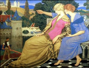 希望に支えられたベルギー 作： Joseph Edward Southall