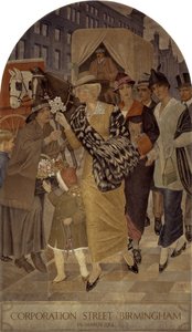 1914年3月にバーミンガムのコーポレーションストリート 作： Joseph Edward Southall