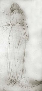 下を向いている女の子の図鑑 作： Joseph Edward Southall