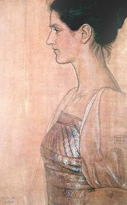 若い女性の半身像 作： Joseph Edward Southall