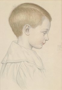 少年の頭のスケッチ、1906年（紙に鉛筆とトイレ） 作： Joseph Edward Southall