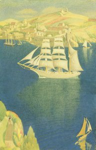 フォーウェイのホワイトバーク、1943年（船上テンペラ） 作： Joseph Edward Southall