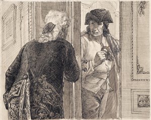 ロココ調の衣装を着た2人の男性 作： Joseph Eugen Hörwarter