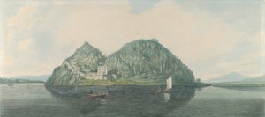 南から見たダンバートン ロック、1788 年。