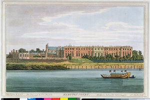 ハンプトンコート、JCスタドラー（fl.1780-1812）によるハヴェルの「テムズ川の歴史」、1793年からの彫刻（色の彫刻）