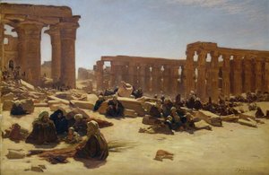 ルクソール神殿の遺跡、1890年頃 作： Joseph Farquharson