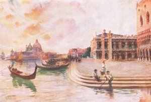Hutchinsons Picturesque Europeのヴェネツィアのモロ、Hutchinson＆Son発行、1930年頃 作： Joseph Finnemore