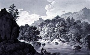 風景スケッチ 作： Joseph Francis Burrel