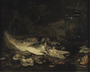 魚とオレンジの静物