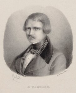 作曲家ジャン＝ジョルジュ・カストナーの肖像（1810～1867年）。 作： Joseph Frédéric Flaxland