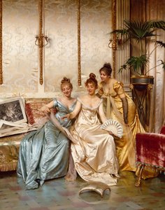 美しい3人の目利き」（油彩・キャンバス 作： Joseph Frederick Charles Soulacroix