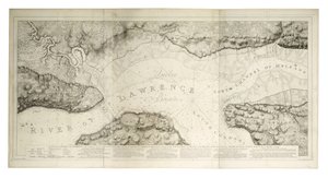 1781年頃のケベックとその防衛線周辺の平面図（彩色済みエングレーヴィング） 作： Joseph Frederick Wallet DesBarres