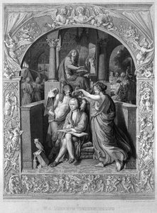 ヴォルフガング・アマデウス・モーツァルトの栄光、c。 1858年 作： Joseph Führich Ritter von