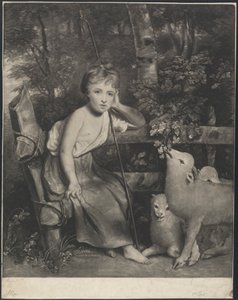 「若い羊飼い」としてのミス・メアリー・パーマー 作： Joseph Grozer