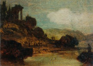 廃墟のある風景 作： Joseph Hasslwander