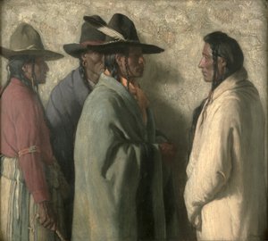 ヤング・チーフス・ミッション、1919年頃（キャンバスに油彩） 作： Joseph Henry Sharp