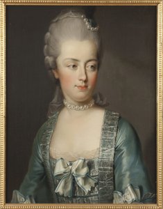 ヒッケル、ヨーゼフ（1736 -1807）によるフランス王妃、オーストリア大公妃マリー・アントワネット（1755 - 1793）の肖像。キャンバスに油彩。寸法：65x50 cm。ストックホルム国立博物館 作： Joseph Hickel