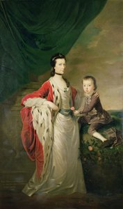 メアリー、シャフツベリー伯爵夫人と彼女の息子、アンソニーアシュリークーパー 作： Joseph Highmore