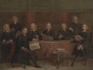 1729年から1730年にかけての集団肖像画の習作。