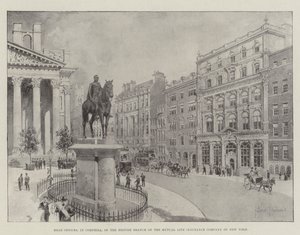 ニューヨークの相互生命保険会社の英国支店のコーンヒルにある本社 作： Joseph Holland Tringham