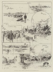 ウィラル鉄道、チェシャー、10月21日、グラッドストン氏によって最初のターフがカット 作： Joseph Holland Tringham