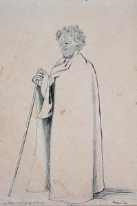 オタワオの盲目の酋長、1844年頃（紙にペンと鉛筆） 作： Joseph Jenner Merrett