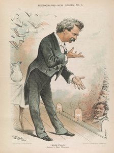 マーク・トウェイン、アメリカ最高のユーモリスト、1885年頃（リソ） 作： Joseph Keppler