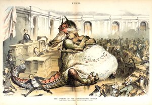 議会セッションの開始、1887 作： Joseph Keppler