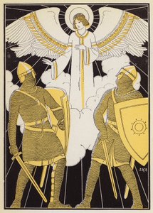 ローランとオリヴィエの闘い（カラーリトグラフ） 作： Joseph Kuhn Regnier