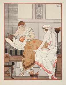 乳房を吸引する、「ヒポクラテスの作品」、1934年のイラスト 作： Joseph Kuhn Regnier