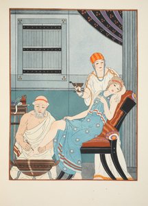 足から血を流す、「ヒポクラテスの作品」のイラスト、1934年 作： Joseph Kuhn Regnier
