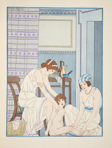 乳幼児のケア、「ヒポクラテスの作品」、1934年のイラスト 作： Joseph Kuhn Regnier