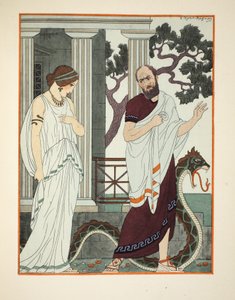 私は振り返ると、「ヒポクラテスの作品」のイラスト、1934年の美しい女性を見ました 作： Joseph Kuhn Regnier