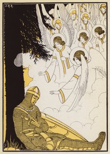 ローランの死（カラーリトグラフ） 作： Joseph Kuhn Regnier