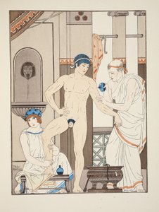 マッサージ、「ヒポクラテスの作品」からのイラスト、1934 作： Joseph Kuhn Regnier