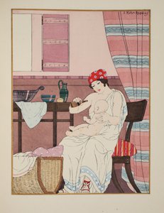 乳幼児の看護、「ヒポクラテスの作品」、1934年のイラスト 作： Joseph Kuhn Regnier