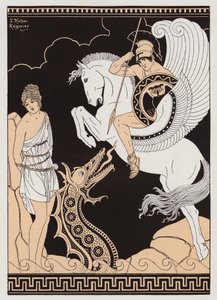 ペルセウスとアンドロメダ（カラーリトグラフ） 作： Joseph Kuhn Regnier