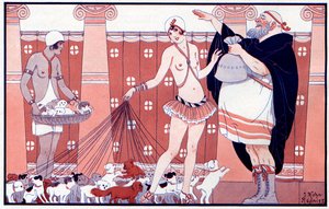 Three PrixFéminins-大家族の小さな古いおばあちゃんの賞-ラヴィパリジェンヌ1919のイラスト 作： Joseph Kuhn Regnier