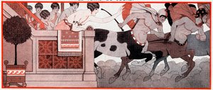 オリンピア時代のルプリドゥダイアン-最後の百メートル-1927年のラヴィパリジェンヌのイラスト 作： Joseph Kuhn Regnier