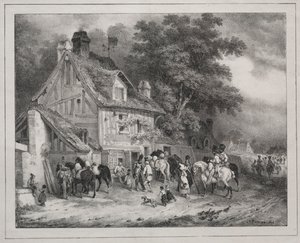 1829年のアルバム：ノルマンディーのお土産、1828年。 作： Joseph Louis Hippolyte Bellange