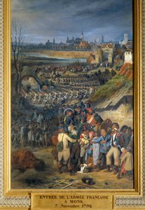 革命戦争「ジュマペスの戦いの翌日、11月7日にデュムリエス将軍が指揮するフランス軍がモンスに入城 作： Joseph Louis Hippolyte Bellange