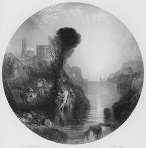 バッカスとアリアンヌ（ナショナル・ギャラリー所蔵の絵より）（エングレーヴィング 作： Joseph Mallord William (after) Turner