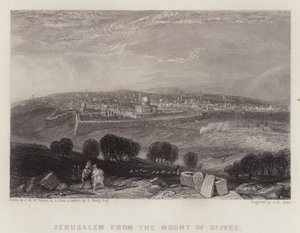 オリーブ山からのエルサレム(カラーリトグラフ) 作： Joseph Mallord William (after) Turner