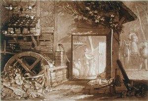 チャールズ・ターナー（1773-1857）が1808年に出版したペンバリー・ミル（ケント州）の彫刻（エングレーヴィング）。 作： Joseph Mallord William (after) Turner