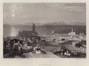 ロードス（カラーリトグラフ 作： Joseph Mallord William (after) Turner