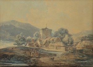 田舎の村の教会、c.1794 作： Joseph Mallord William Turner