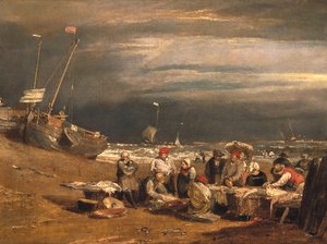 ビーチのフィッシュマーケット、1802年頃 作： Joseph Mallord William Turner